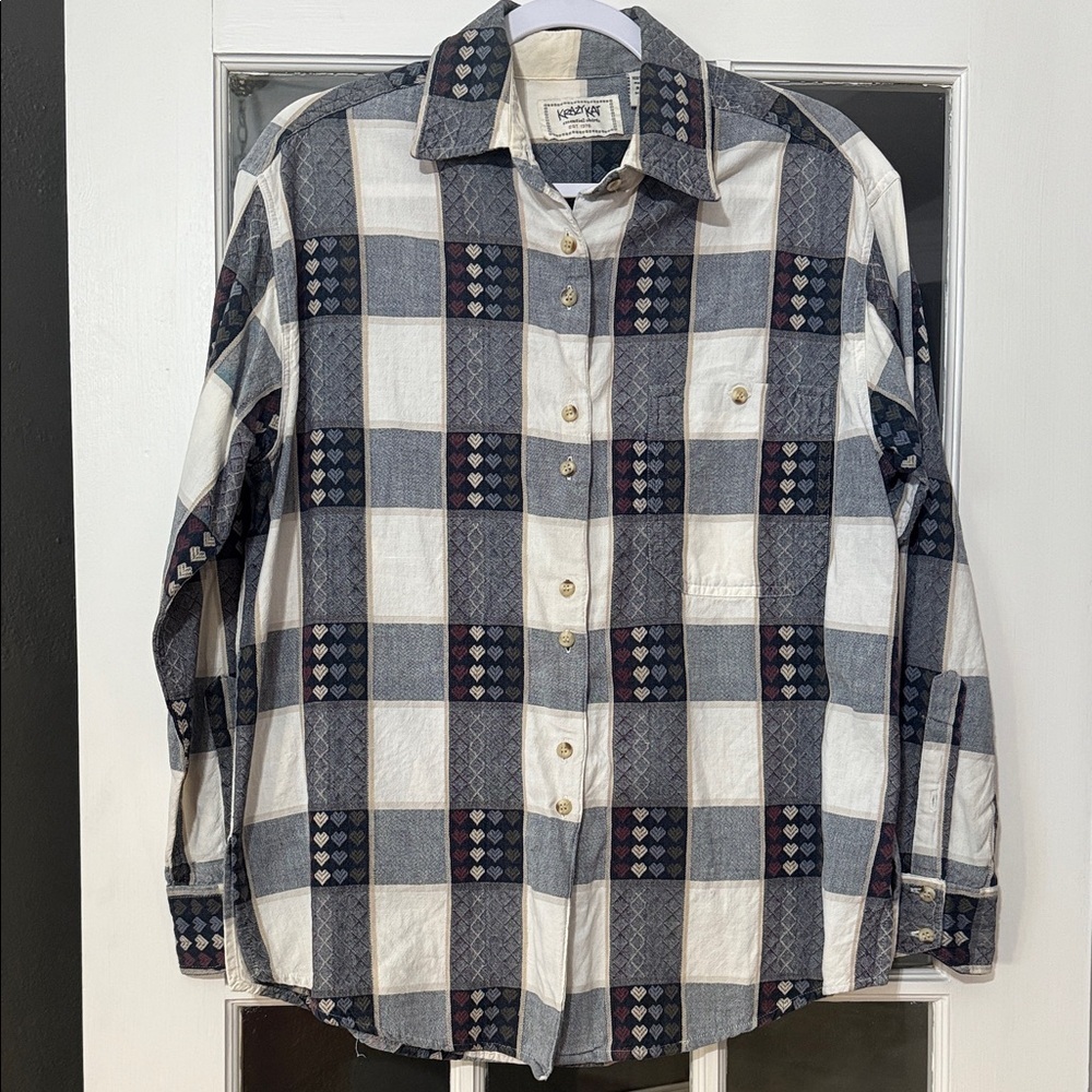 Krazy Kat Vintage Plaid Button-Up Shirt